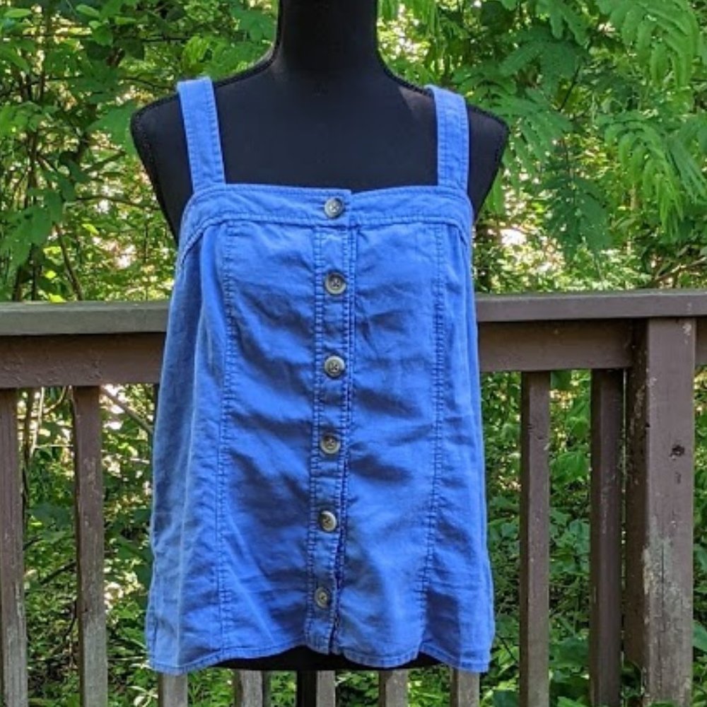 Maeve Blue Button-Front Top